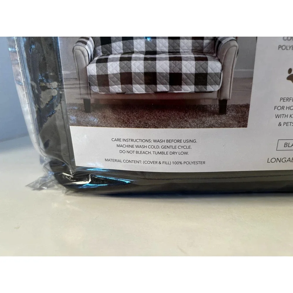 Longaberger Black & White Reversible Loveseat Furniture Protector 75